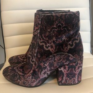 Lucky Brand Velvet Ankle Booties